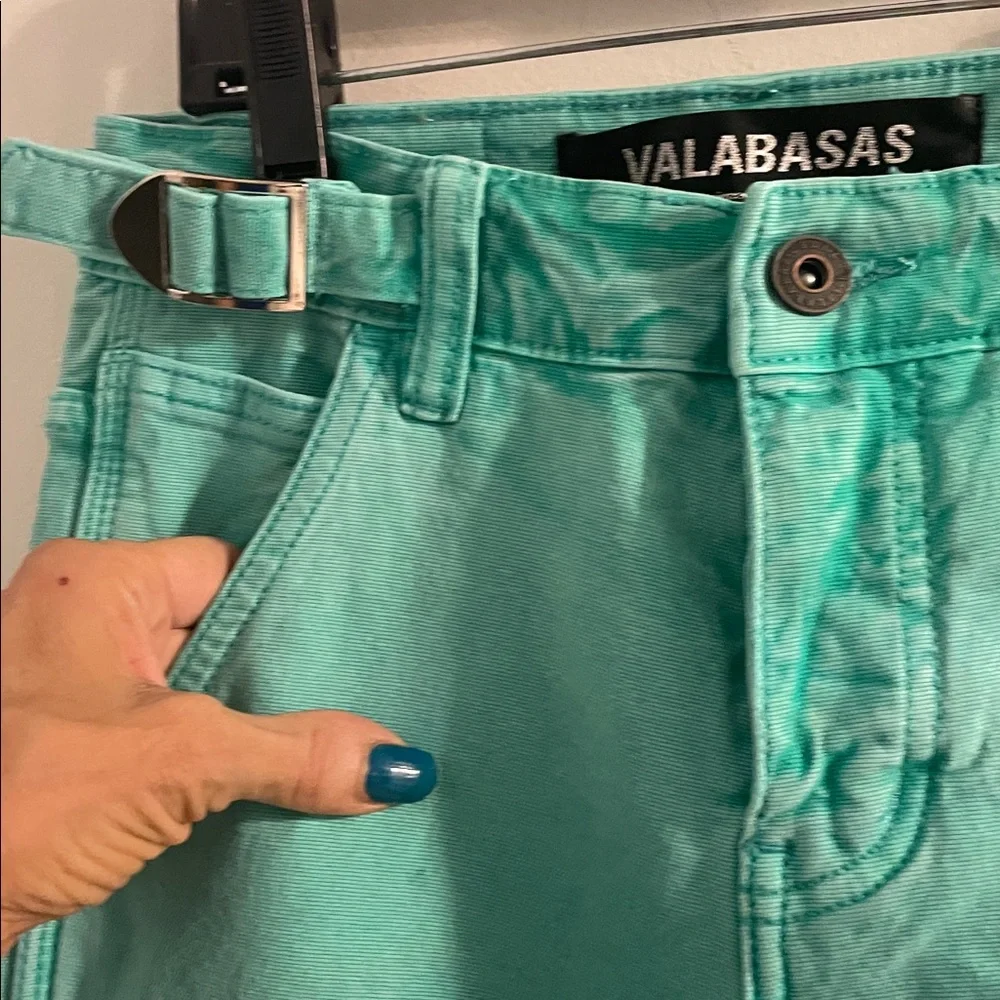 New Valabasas size 28 Revival Lt green wash cotton carpenter button fly Jean's - Picture 6 of 15